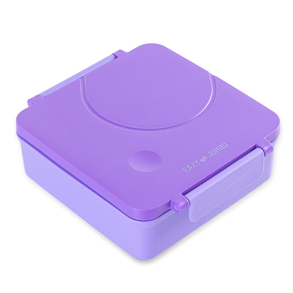 EAZY KIDS Jumbo Bento Lunch Box Set w/Steel Food Jar, Ice Pack & Insulated Lunch Bag – Purple