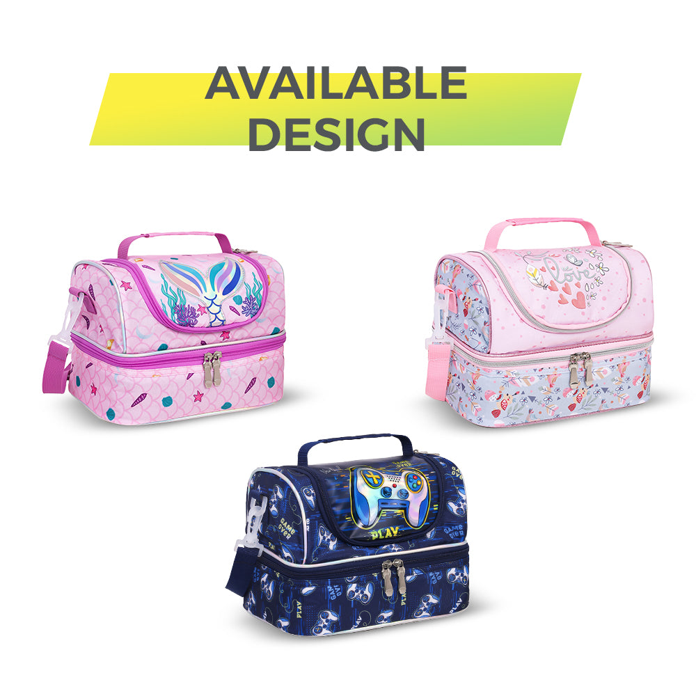 EAZY KIDS Dual Compartment Lunch Bag Gamer - Blue