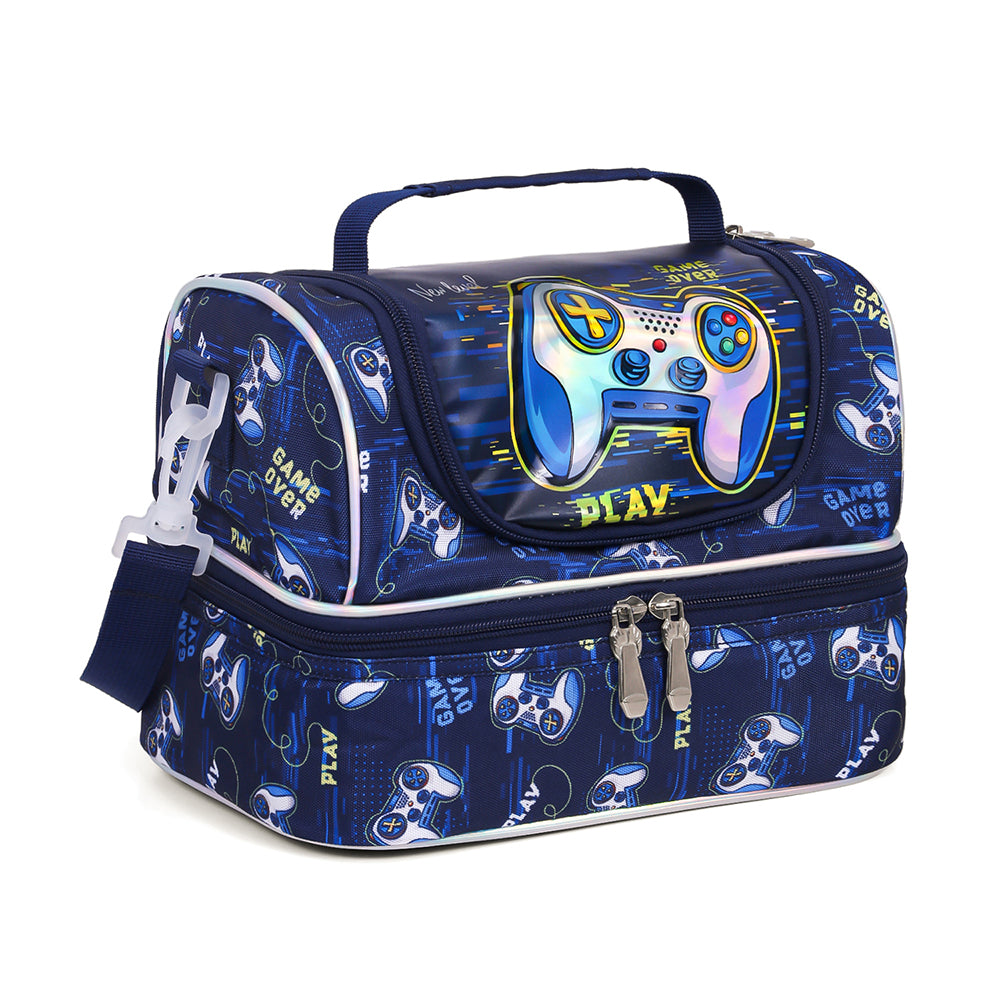 EAZY KIDS Dual Compartment Lunch Bag Gamer - Blue