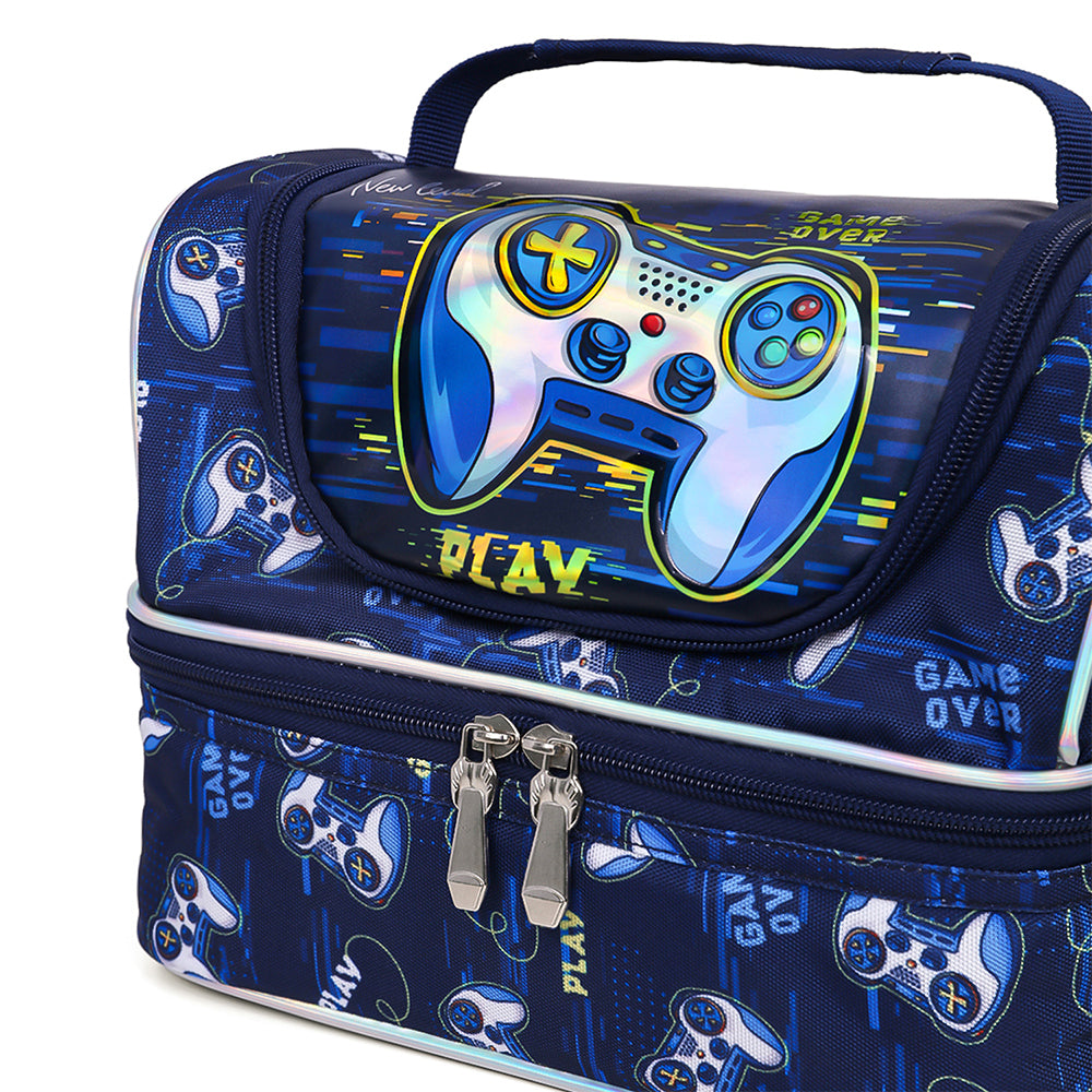 EAZY KIDS Dual Compartment Lunch Bag Gamer - Blue