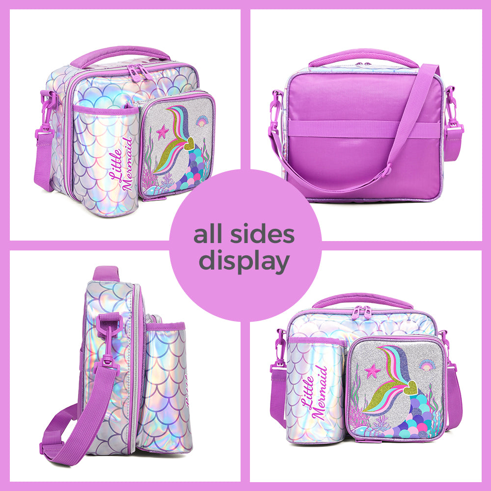 EAZY KIDS Bottle/Lunch Bag Mermaid Chrome - Purple