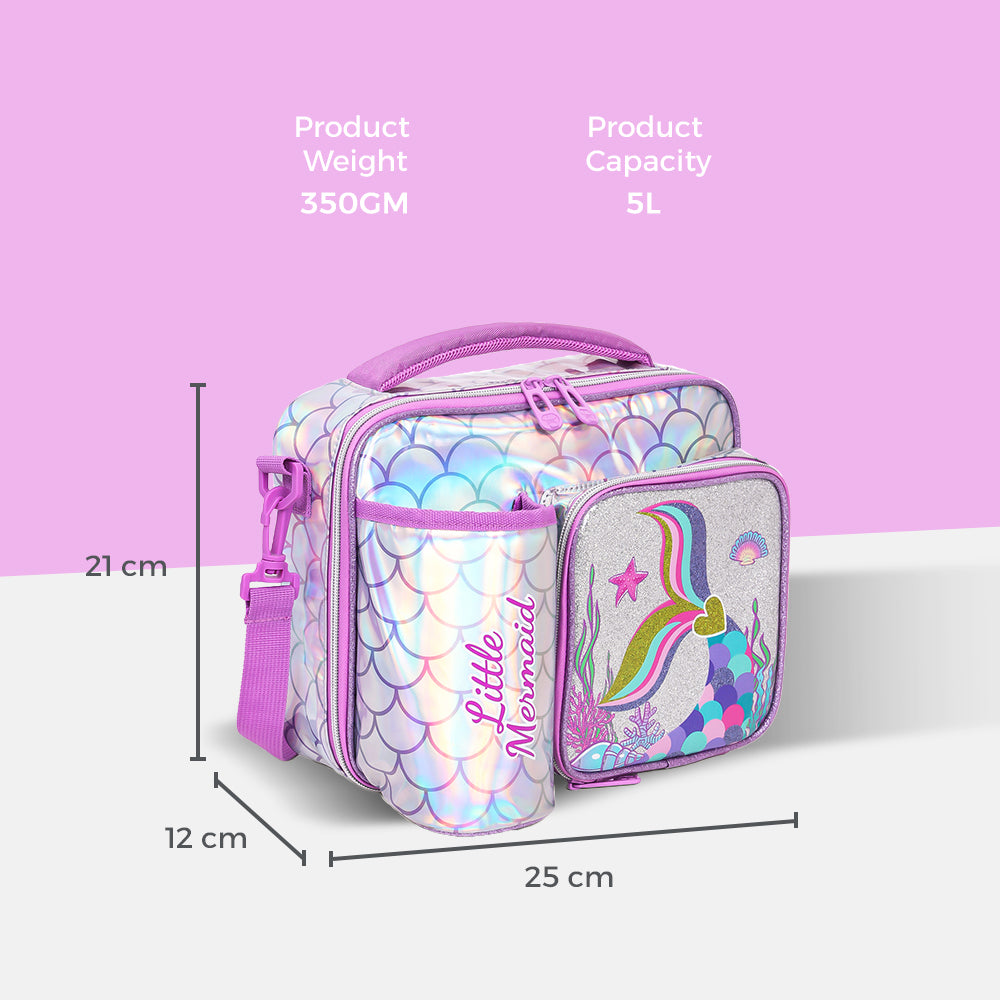 EAZY KIDS Bottle/Lunch Bag Mermaid Chrome - Purple