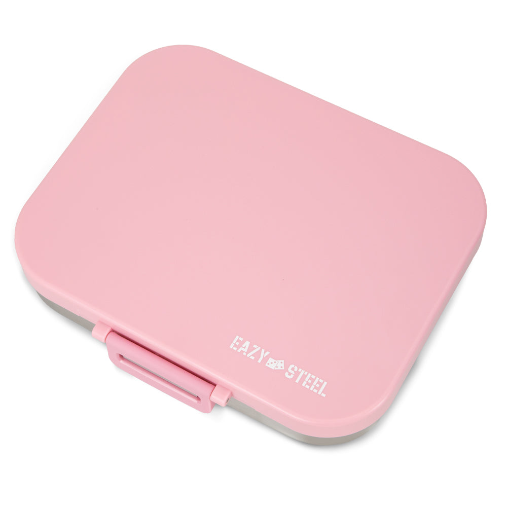 Eazy Kids Premium Stainless Steel Bento Lunch Box w/ Silicon Lid, Pink