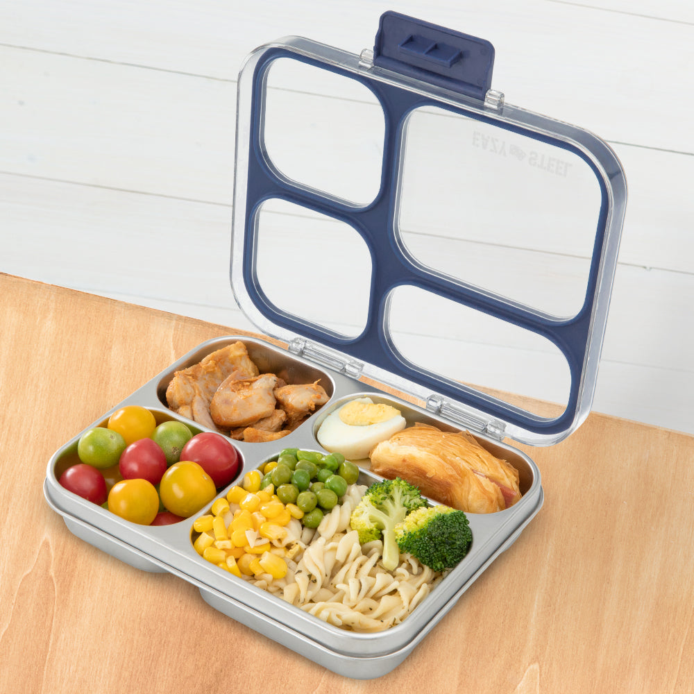Eazy Kids Stainless Steel Bento Lunch Box w/ Tritan Lid,Blue