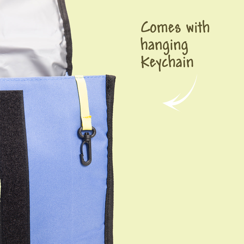 EAZY KIDS Lunch Bag – Insulated, Foldable & Stylish (Blue & Olive)