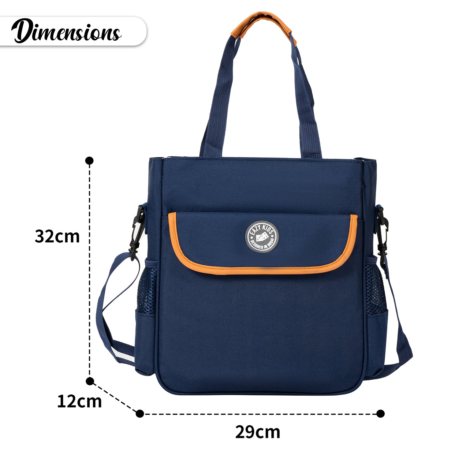 EAZY KIDS - Ergonomic Multipurpose School/Lunch Bag - Blue