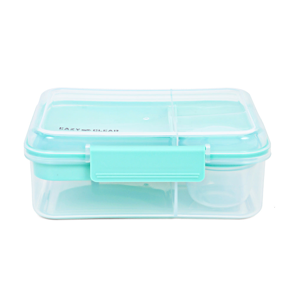 EAZY KIDS 3/4/5 Compartment Convertible 1650ml Bento Lunch Box with 150ml Gravy Bowl - Green