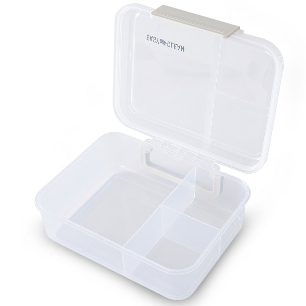 Eazy Kids 3/4/5 Compartment Convertible 1650ml Bento Lunch Box with 150ml Gravy Bowl - Grey