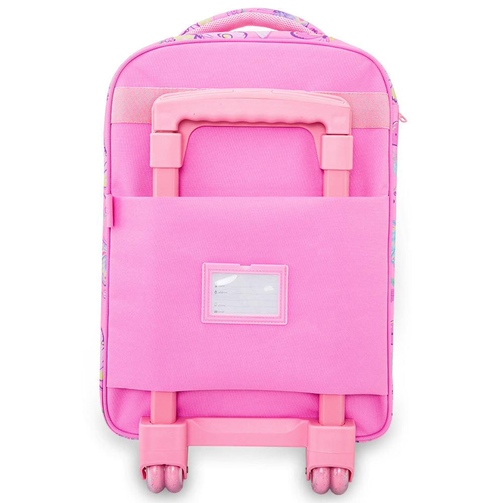 Eazy Kids 17” 3-Piece Trolley School Backpack Set for Kids – Backpack with Lunch Bag & Pencil Case, Pink