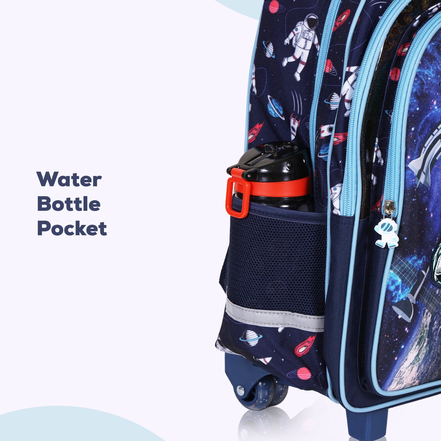 EAZY KIDS - Back to School - 18 inch Set of 4 School Bag Lunch Bag Activity Bag & Pencil Case Astronaut - Blue