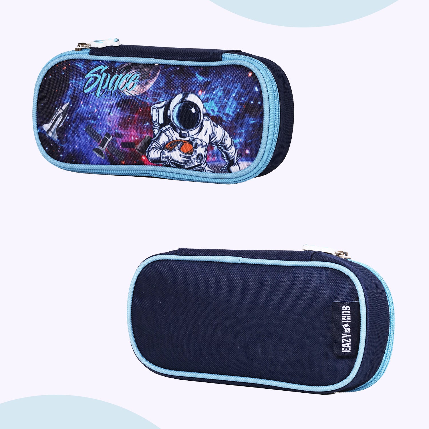 EAZY KIDS - Back to School - 18 inch Set of 4 School Bag Lunch Bag Activity Bag & Pencil Case Astronaut - Blue