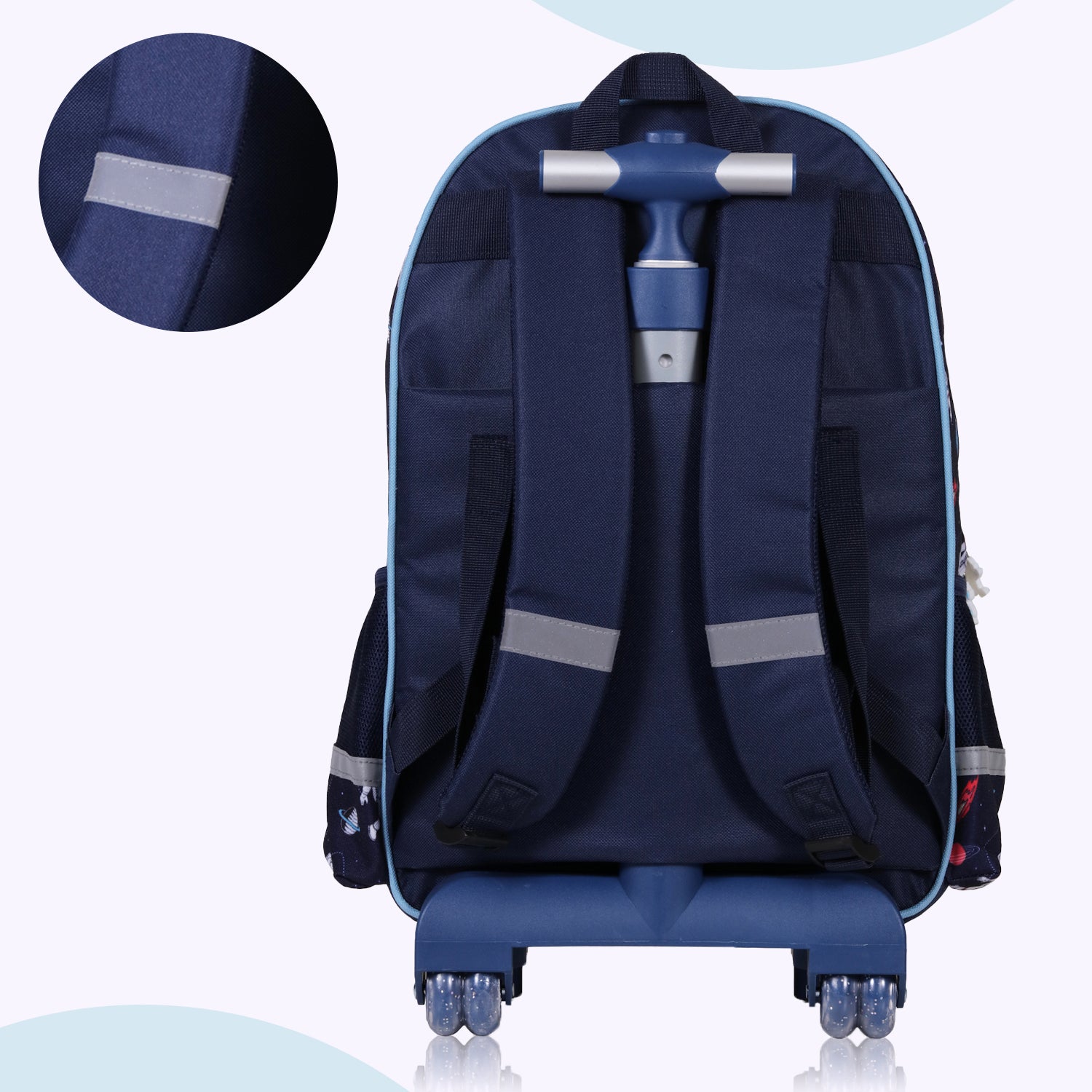 EAZY KIDS - Back to School - 18 inch Set of 4 School Bag Lunch Bag Activity Bag & Pencil Case Astronaut - Blue