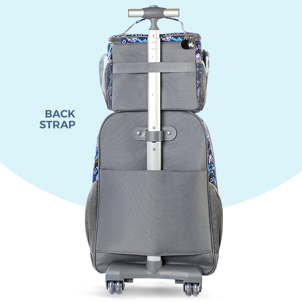 EAZY KIDS 18 inch Set of 3 Trolley Backpack w/Lunch Bag and Pencil Case-T Rex