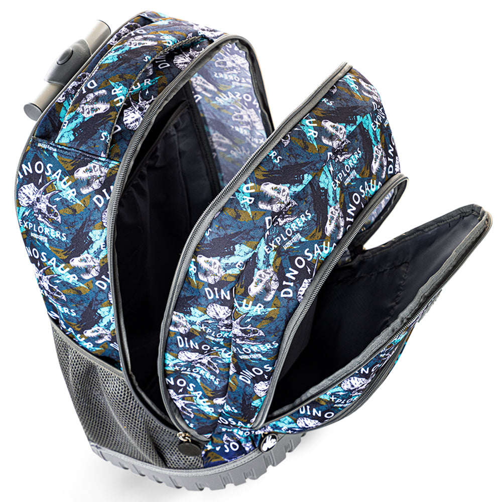 EAZY KIDS 18 inch Set of 3 Trolley Backpack w/Lunch Bag and Pencil Case-T Rex