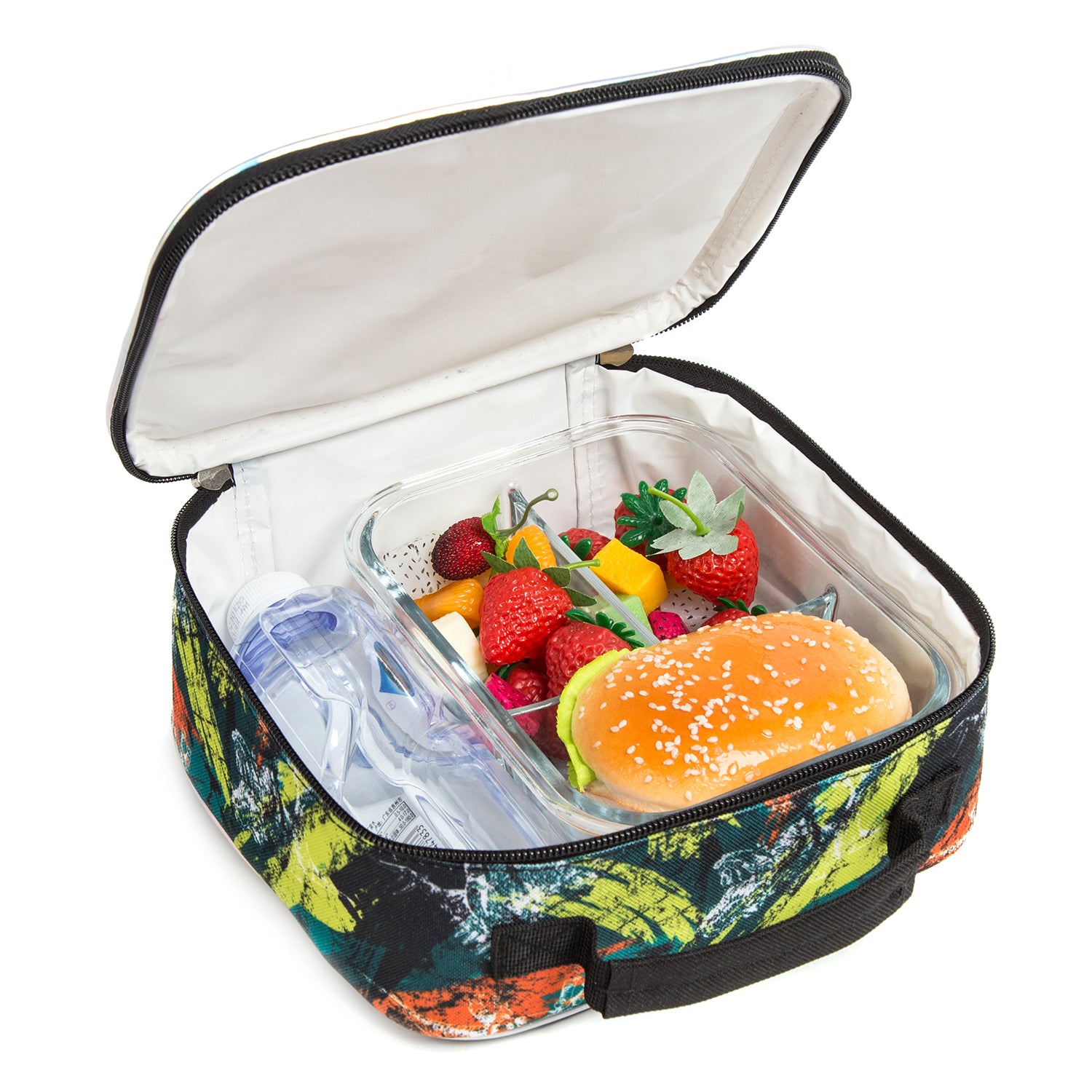 EAZY KIDS - 17 inch Set of 3 Trolley School Bag Lunch Bag & Pencil Case New York Dinosaur - Green