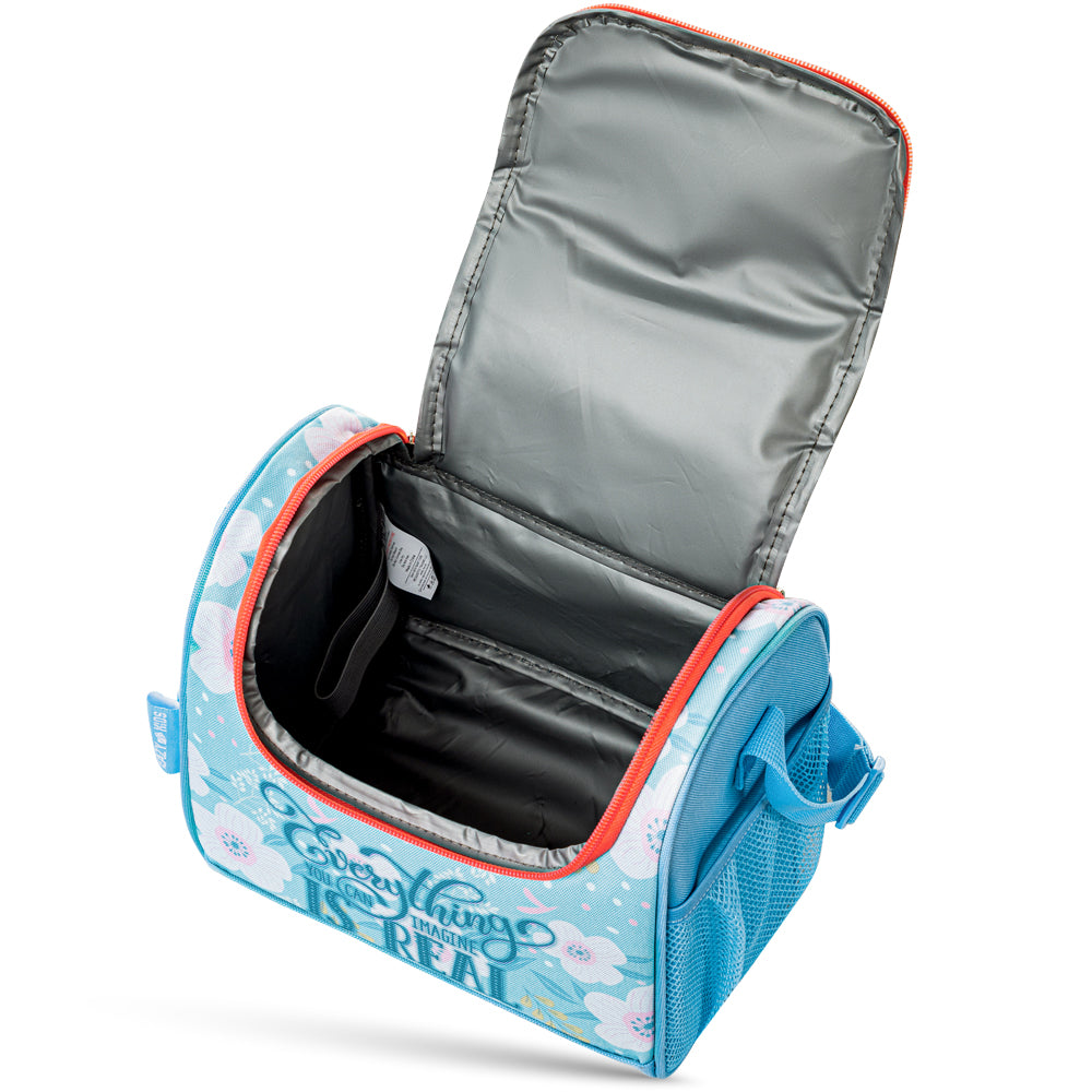 EAZY KIDS 18 inch 4-Wheel Trolley School Set w/Lunch Bag and Pencil case – Flora Edition