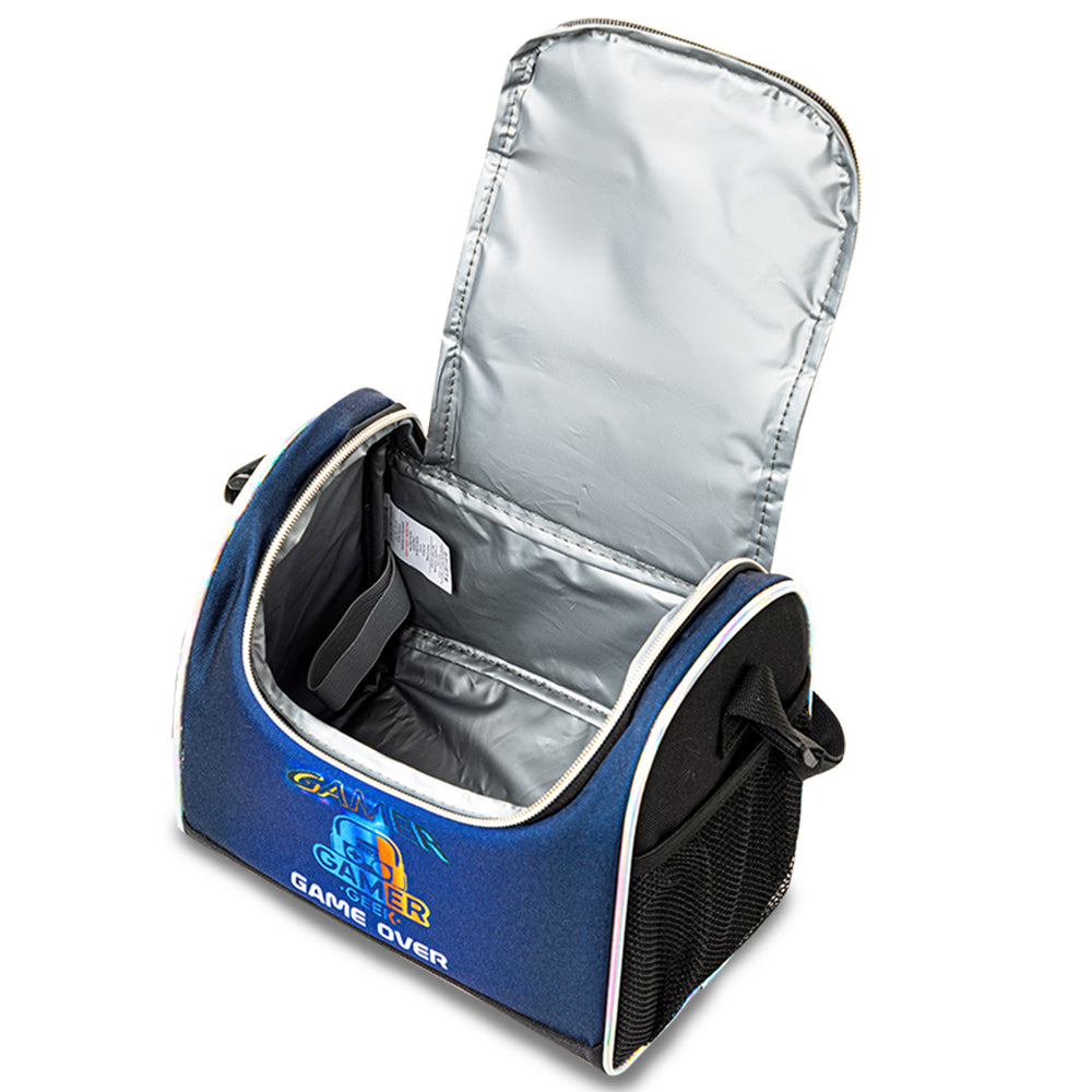 EAZY KIDS 18 inch 4-Wheel Trolley School Set w/Lunch Bag and Pencil case – Gamer Edition