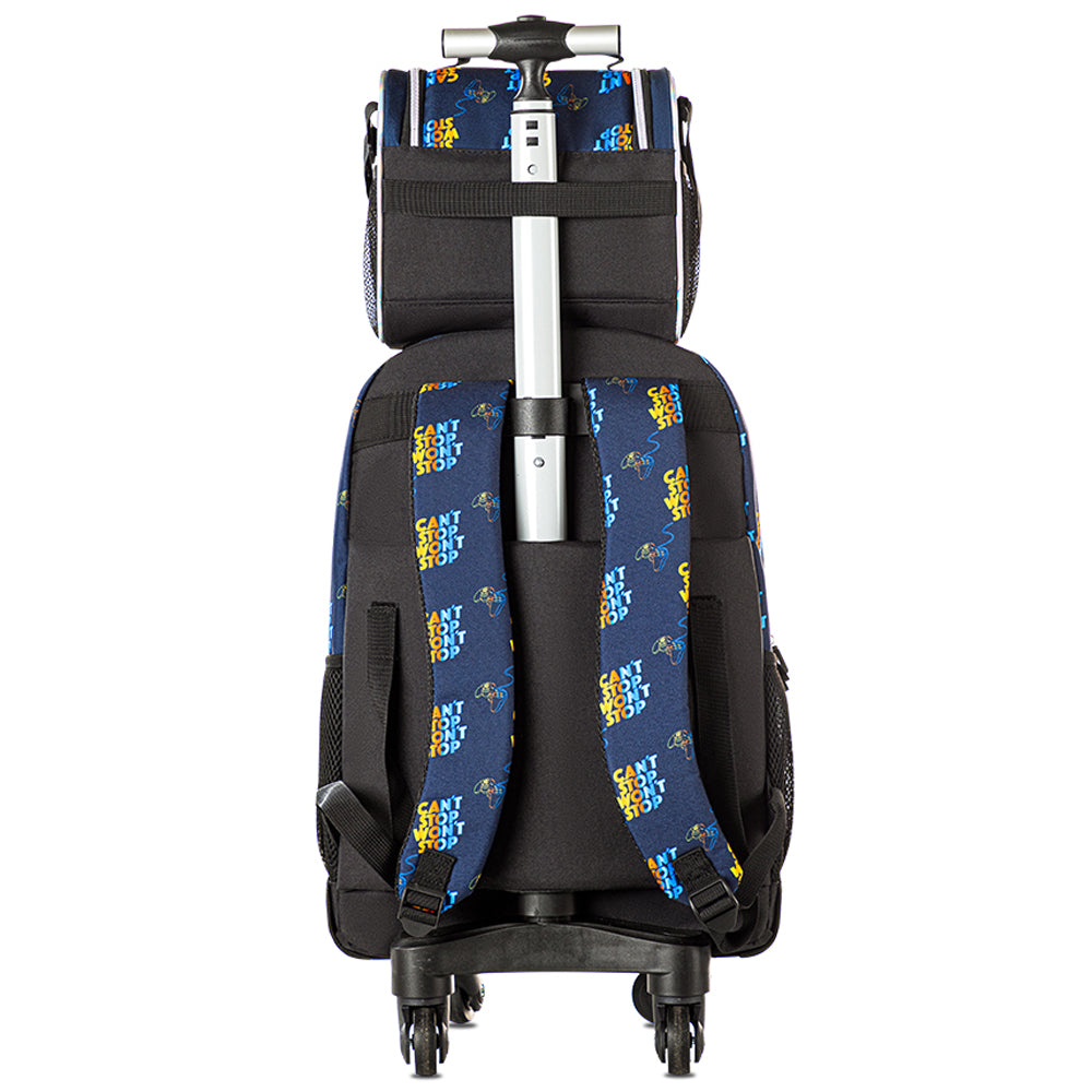 EAZY KIDS 18 inch 4-Wheel Trolley School Set w/Lunch Bag and Pencil case – Gamer Edition
