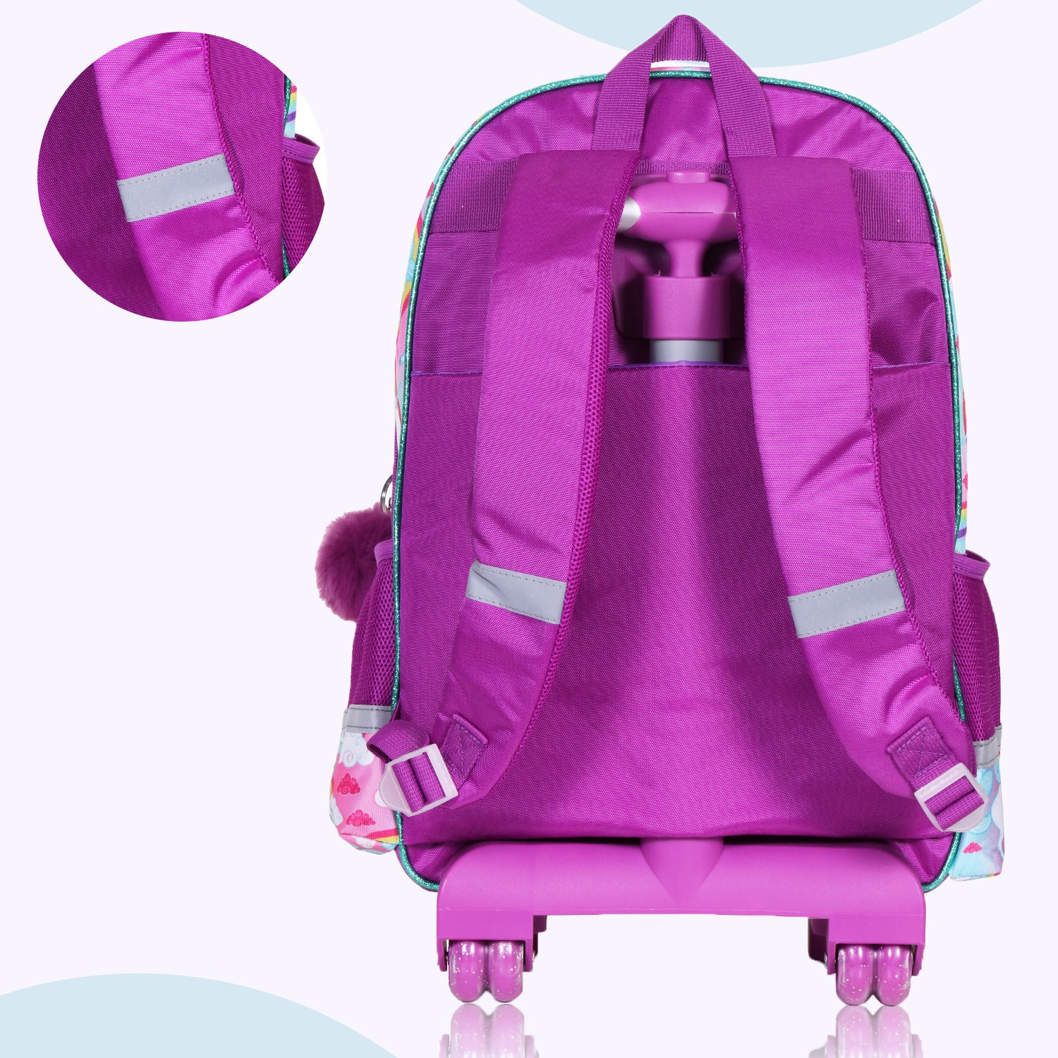 EAZY KIDS - Back to School - 18 inch Set of 4 School Bag Lunch Bag Activity Bag & Pencil Case Unicorn - Pink
