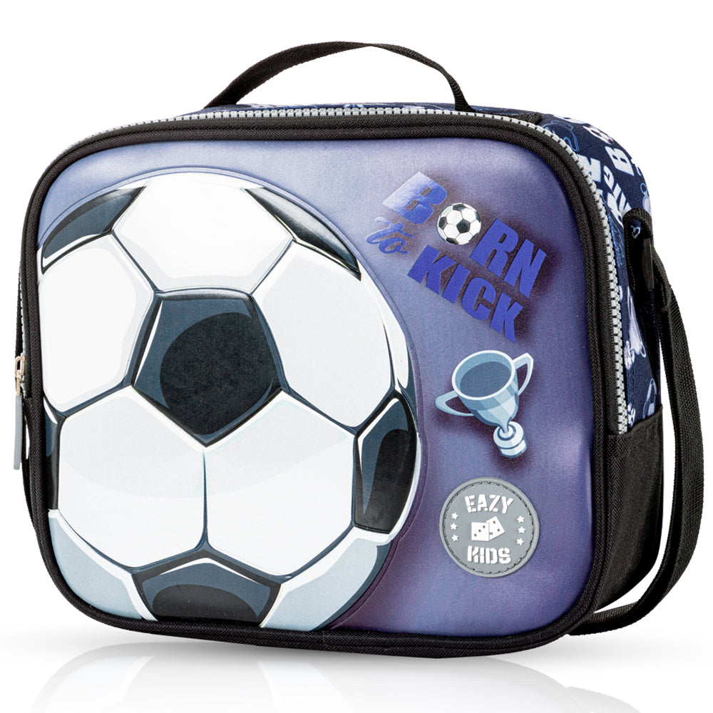 EAZY KIDS 18 inch Set of 3 Backpack w/Lunch Bag and Pencil Case - Football