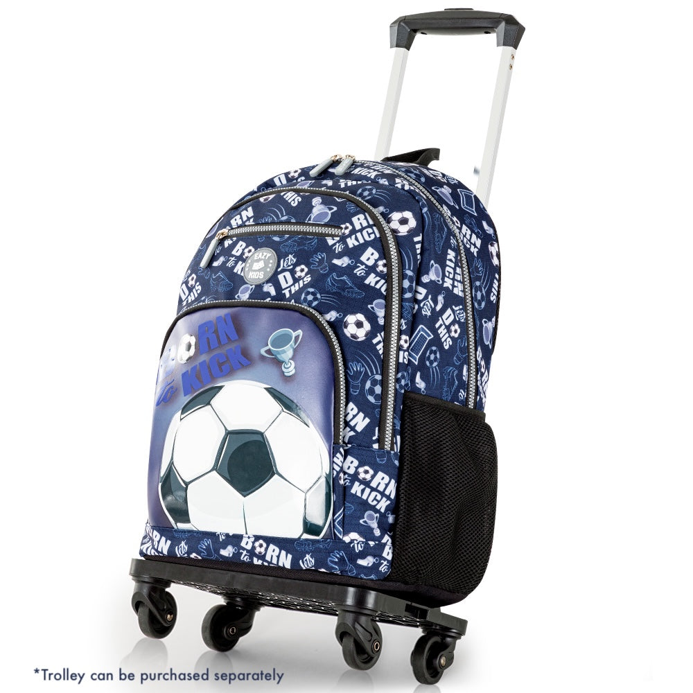 EAZY KIDS 18 inch Set of 3 Backpack w/Lunch Bag and Pencil Case - Football