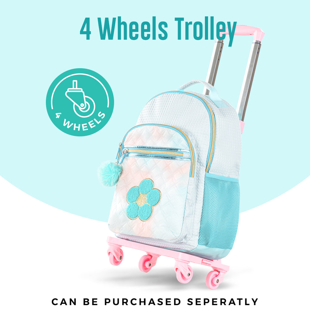 EAZY KIDS 18 inch Set of 3 Backpack w/Lunch Bag and Pencil Case - Flora Green