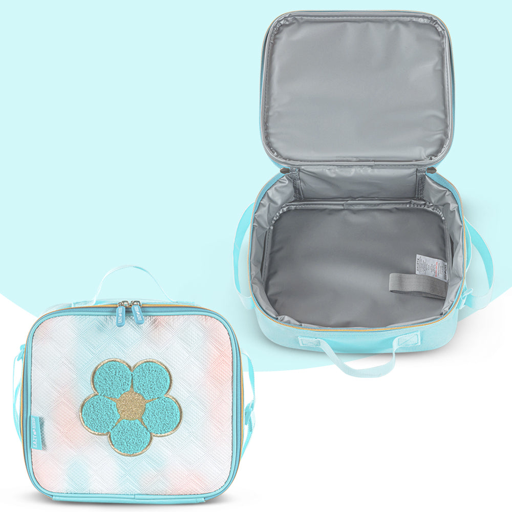 EAZY KIDS 18 inch Set of 3 Backpack w/Lunch Bag and Pencil Case - Flora Green