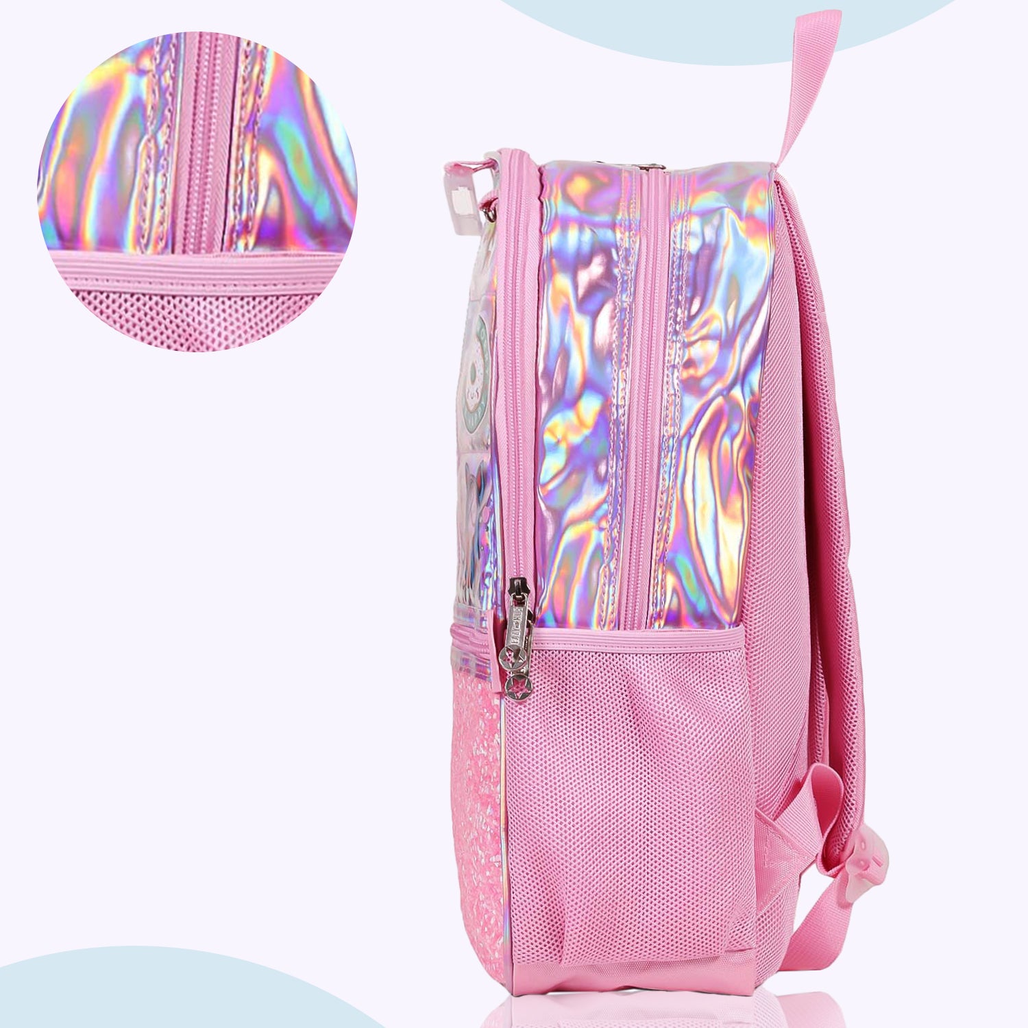 EAZY KIDS - 17 inch School Bag Lunch Bag Pencil Case Set of 3 Girl Things - Pink