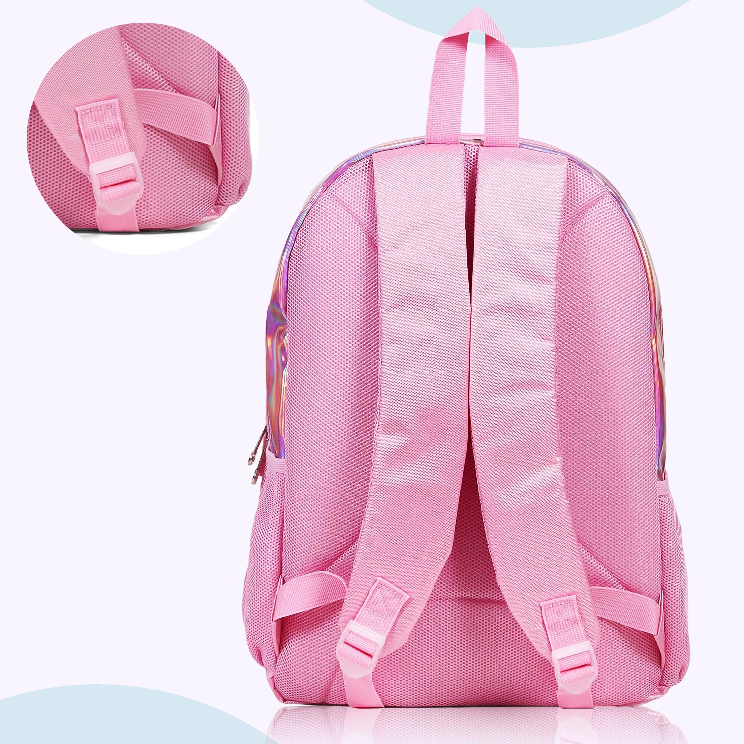 EAZY KIDS - 17 inch School Bag Lunch Bag Pencil Case Set of 3 Girl Things - Pink