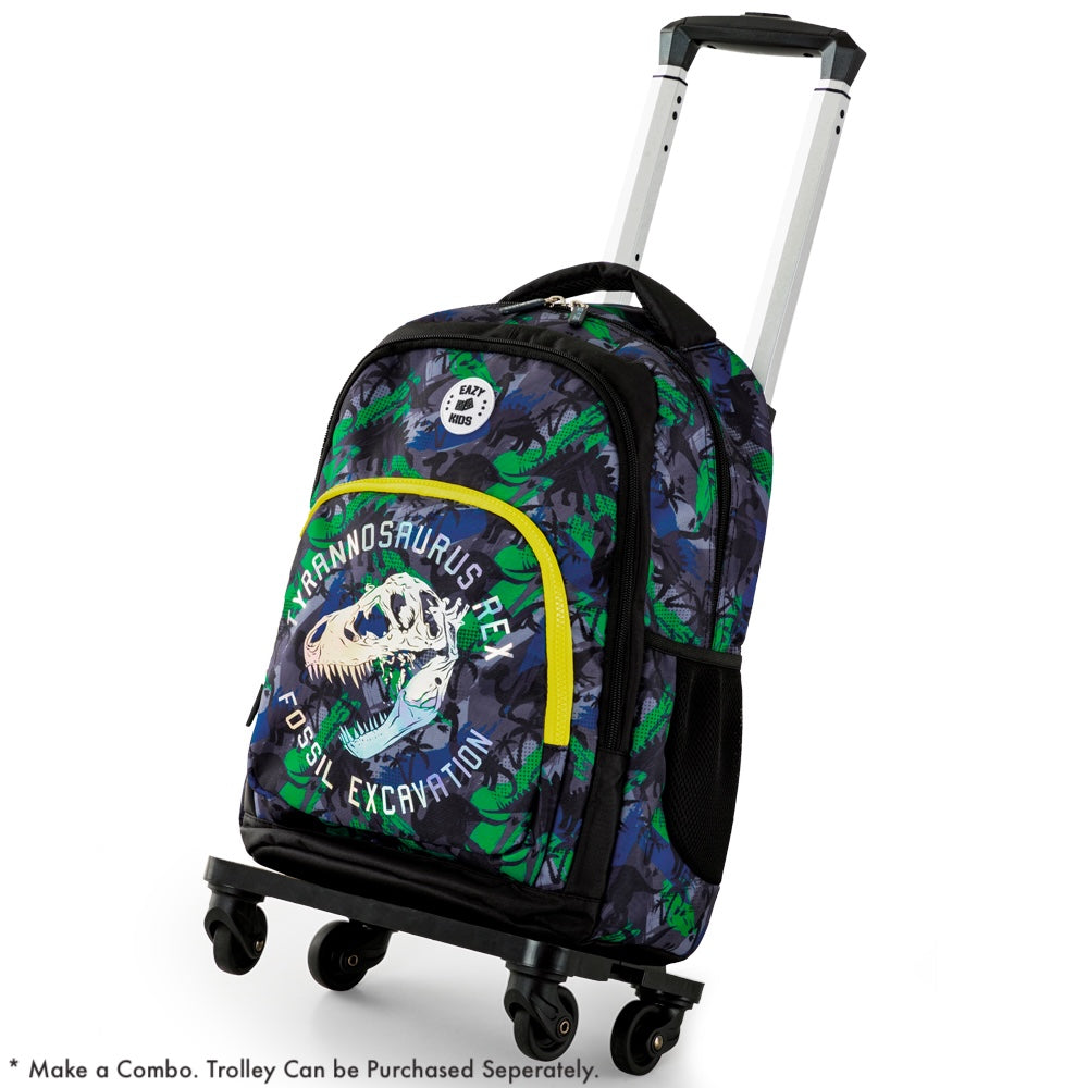 EAZY KIDS 17 inch Set of 3 Backpack w/Lunch Bag and Pencil Case - T-Rex