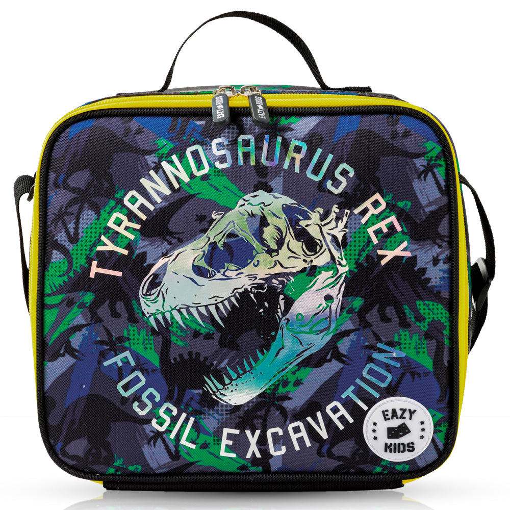 EAZY KIDS 17 inch Set of 3 Backpack w/Lunch Bag and Pencil Case - T-Rex