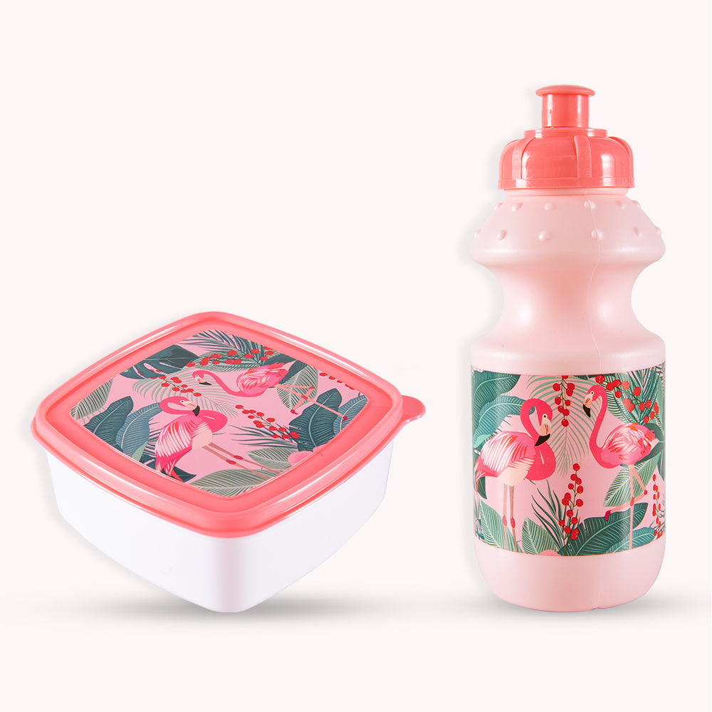 مجموعة من 5 حقائب مدرسية بعجلات من إيزي كيدز، مقاس 17 بوصة، مع حقيبة غداء، وحافظة أقلام، وصندوق غداء، وزجاجة مياه استوائية - وردي