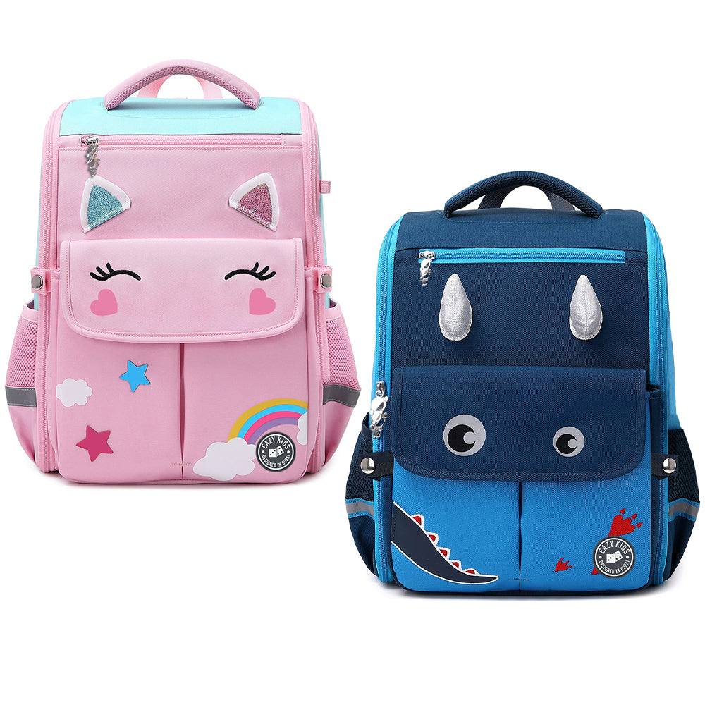 EAZY KIDS Dinosaur School Bag - Blue