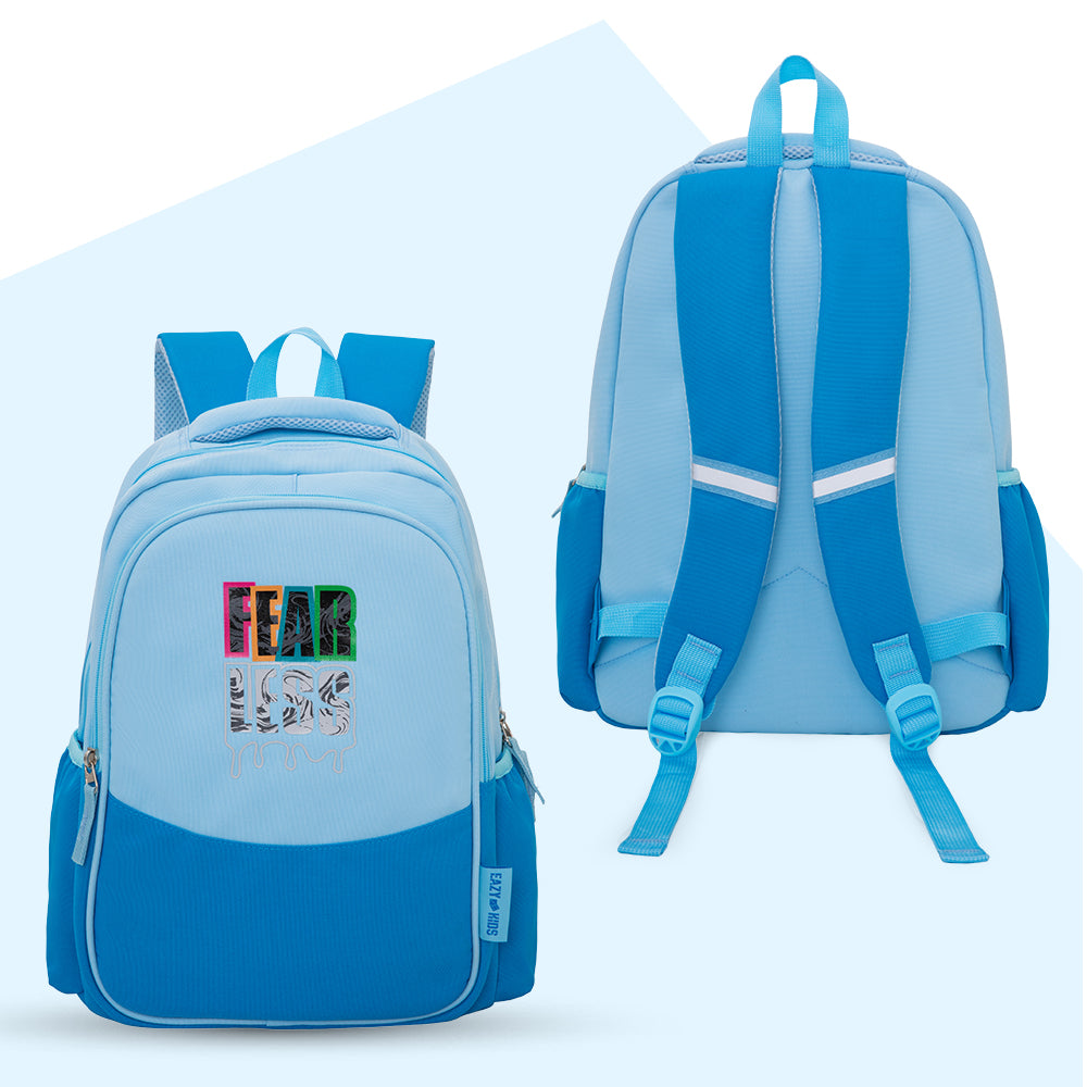 Eazy Kids 15.3” Lightweight School Backpack for Kids – Fearless Design, Blue