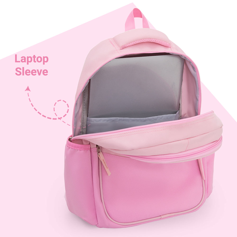 Eazy Kids Personalized 15.3” Lightweight School Backpack for Kids – Good Vibes Only Design, Pink