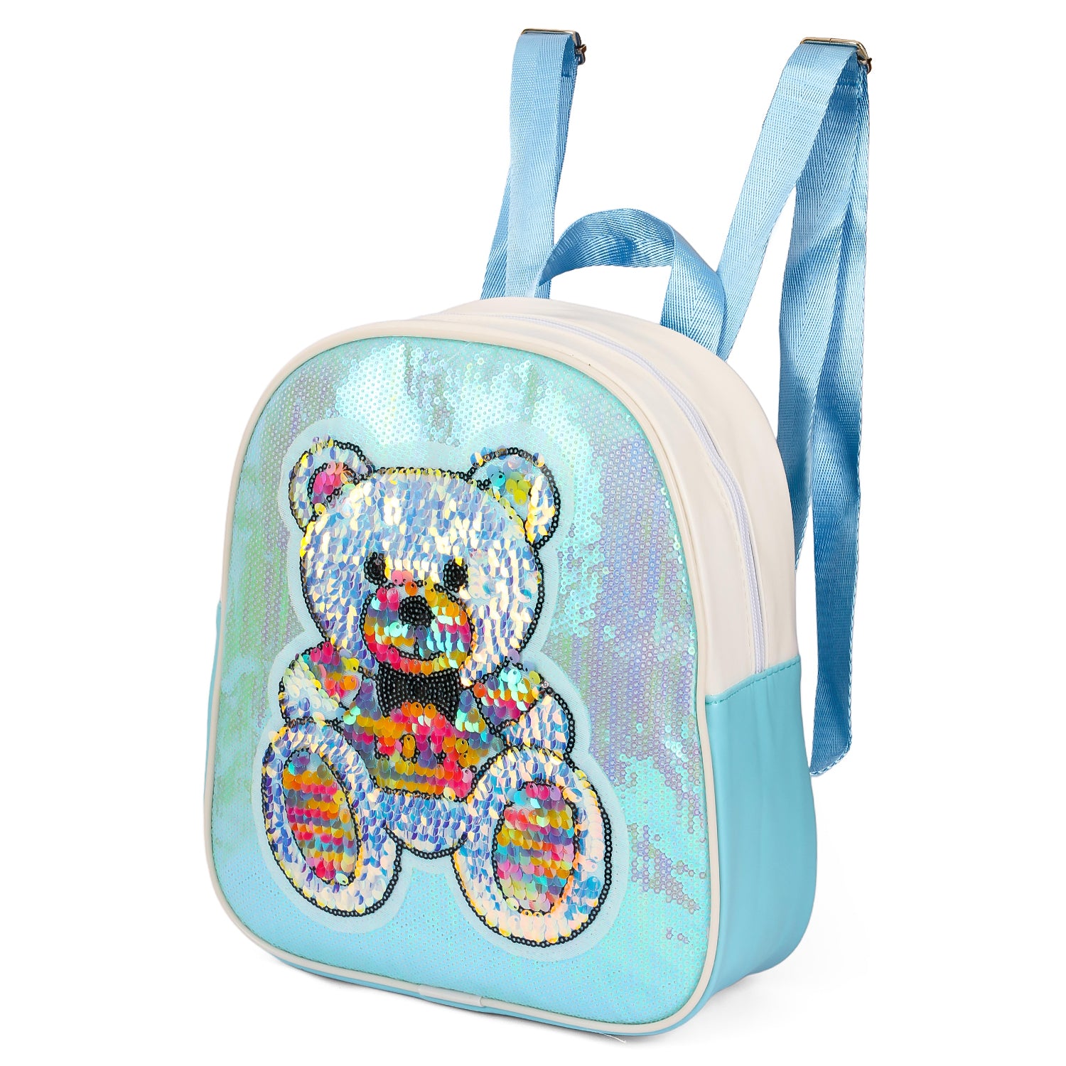 EAZY KIDS - Sequin School Backpack - Teddy Green