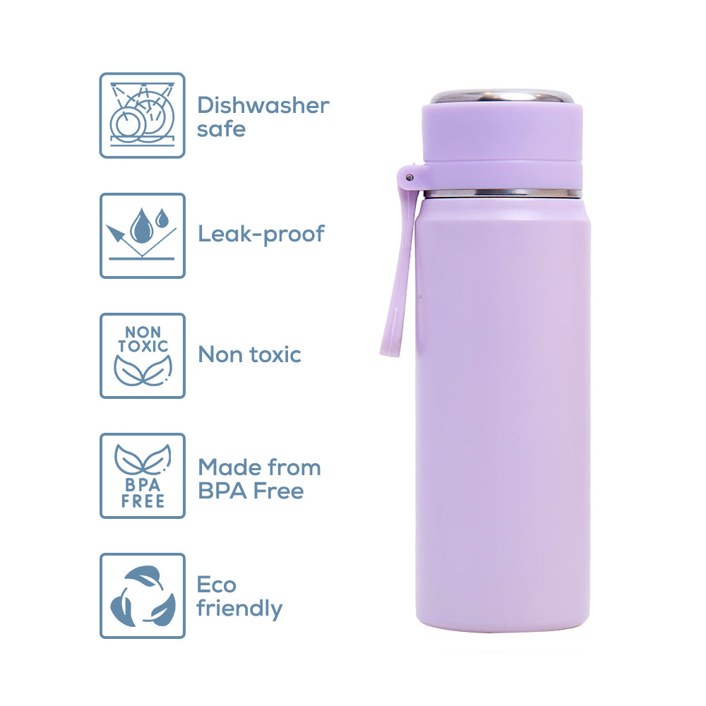 EAZY KIDS Insulated Sports Water Bottle - Purple, 450ml