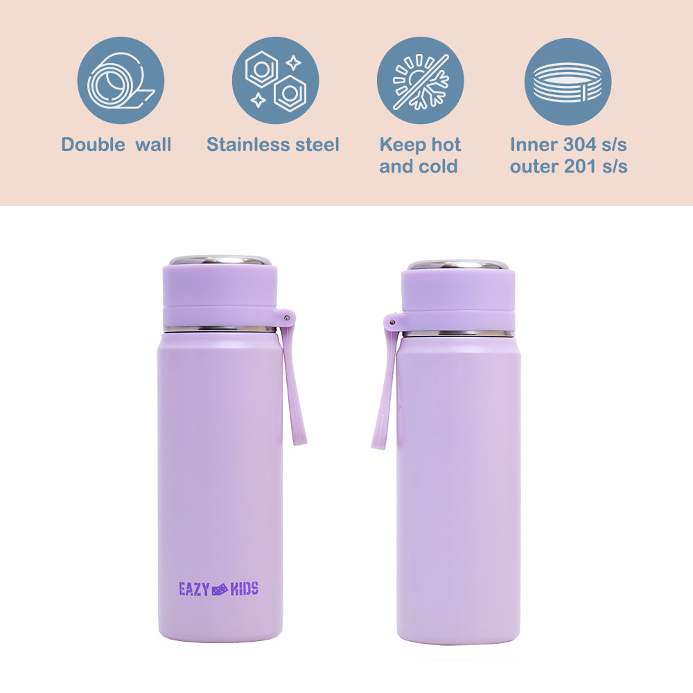 EAZY KIDS Insulated Sports Water Bottle - Purple, 450ml