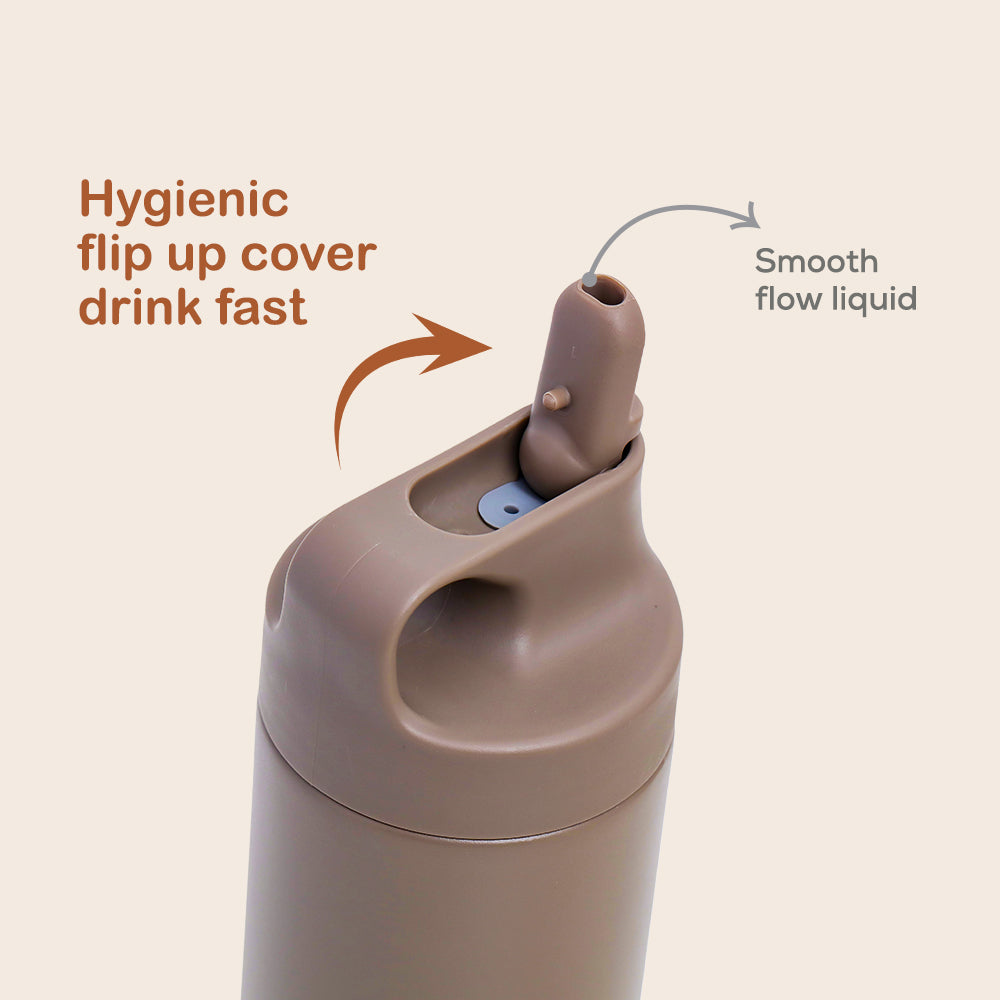 EAZY KIDS Insulated Sports Water Bottle - Khaki, 550ml
