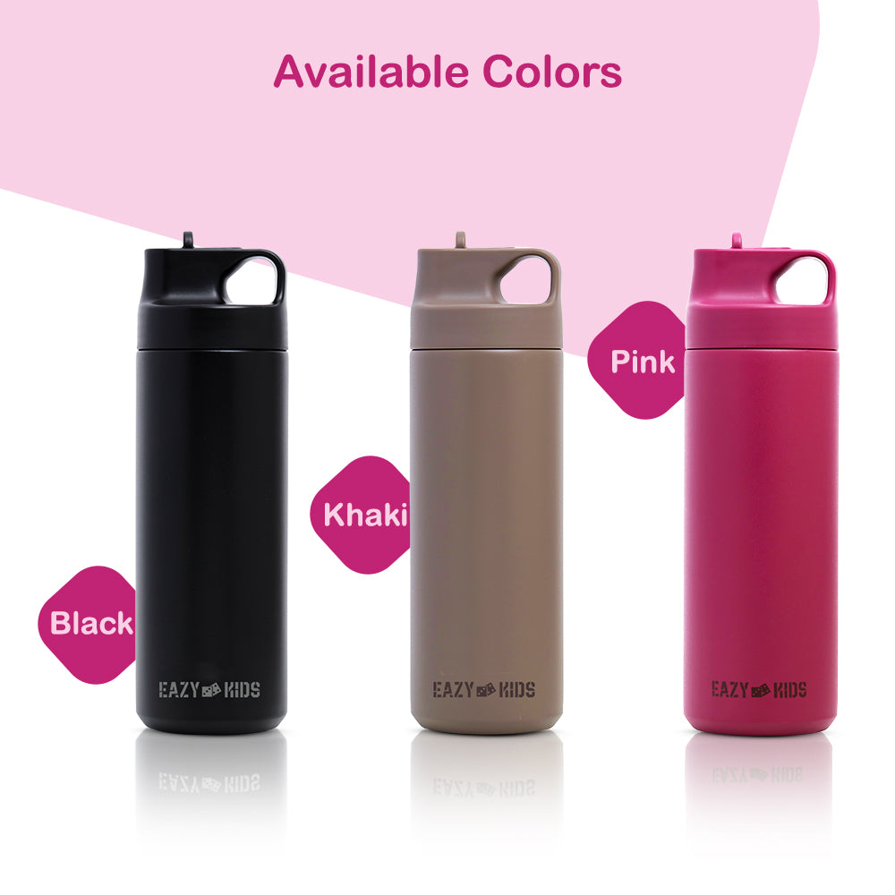 EAZY KIDS Insulated Sports Water Bottle - Pink, 550ml