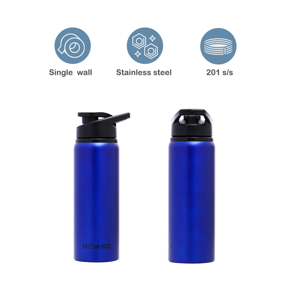 EAZY KIDS Stainless Steel Sports Water Bottle - Blue, 700ml