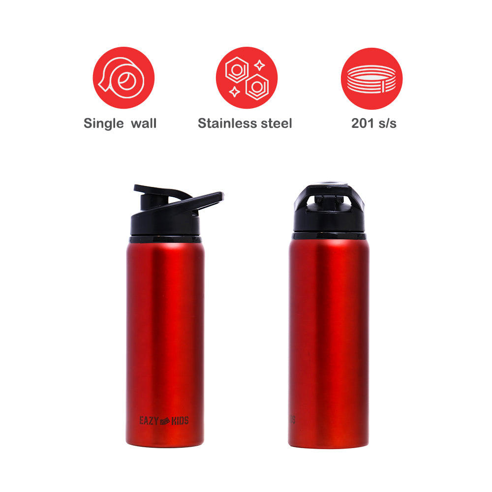 EAZY KIDS Stainless Steel Sports Water Bottle - Red, 700ml