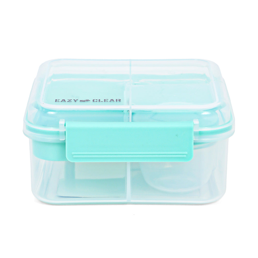 EAZY KIDS 3/4/5 Compartment Convertible 1250ml Bento Lunch Box with 150ml Gravy Bowl - Green