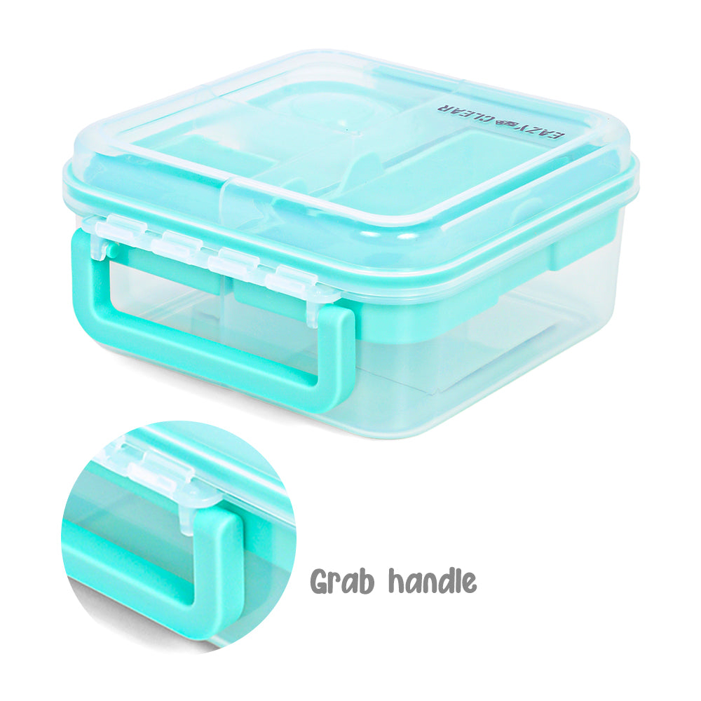 EAZY KIDS 3/4/5 Compartment Convertible 1250ml Bento Lunch Box with 150ml Gravy Bowl - Green