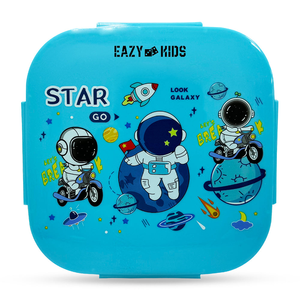 EAZY KIDS Square 1000ml Bento Lunch Box - Galaxy Blue