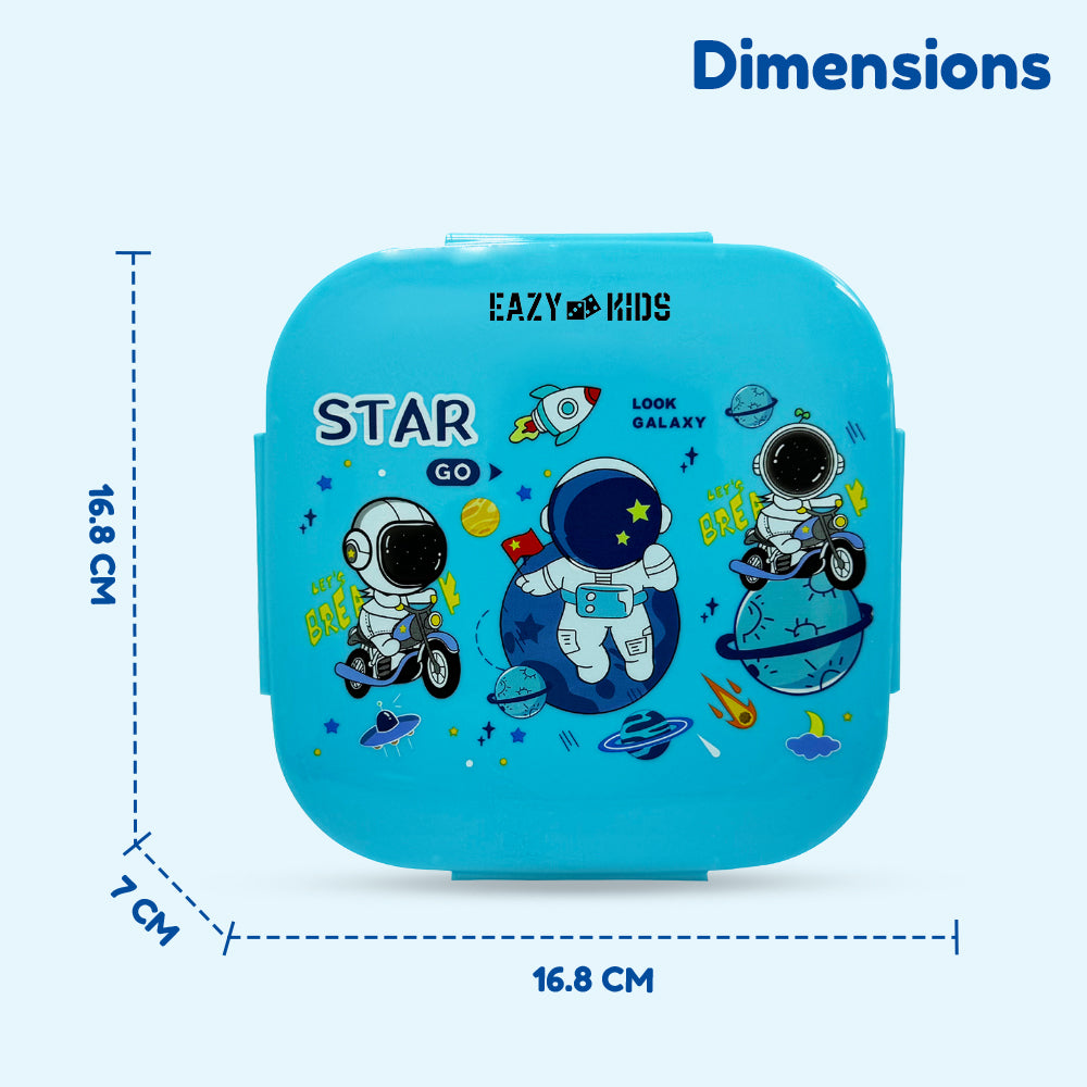 EAZY KIDS Square 1000ml Bento Lunch Box - Galaxy Blue