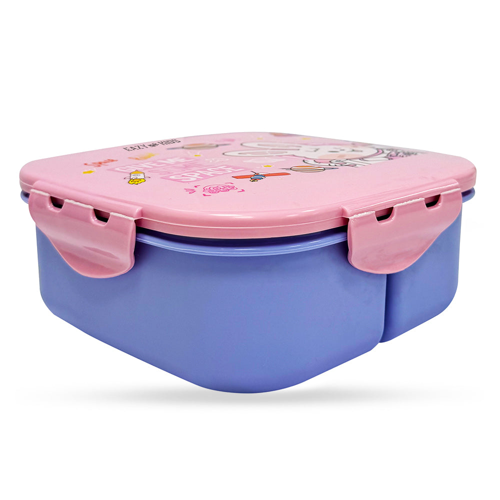 EAZY KIDS Square 1000ml Bento Lunch Box - Rabbit Pink