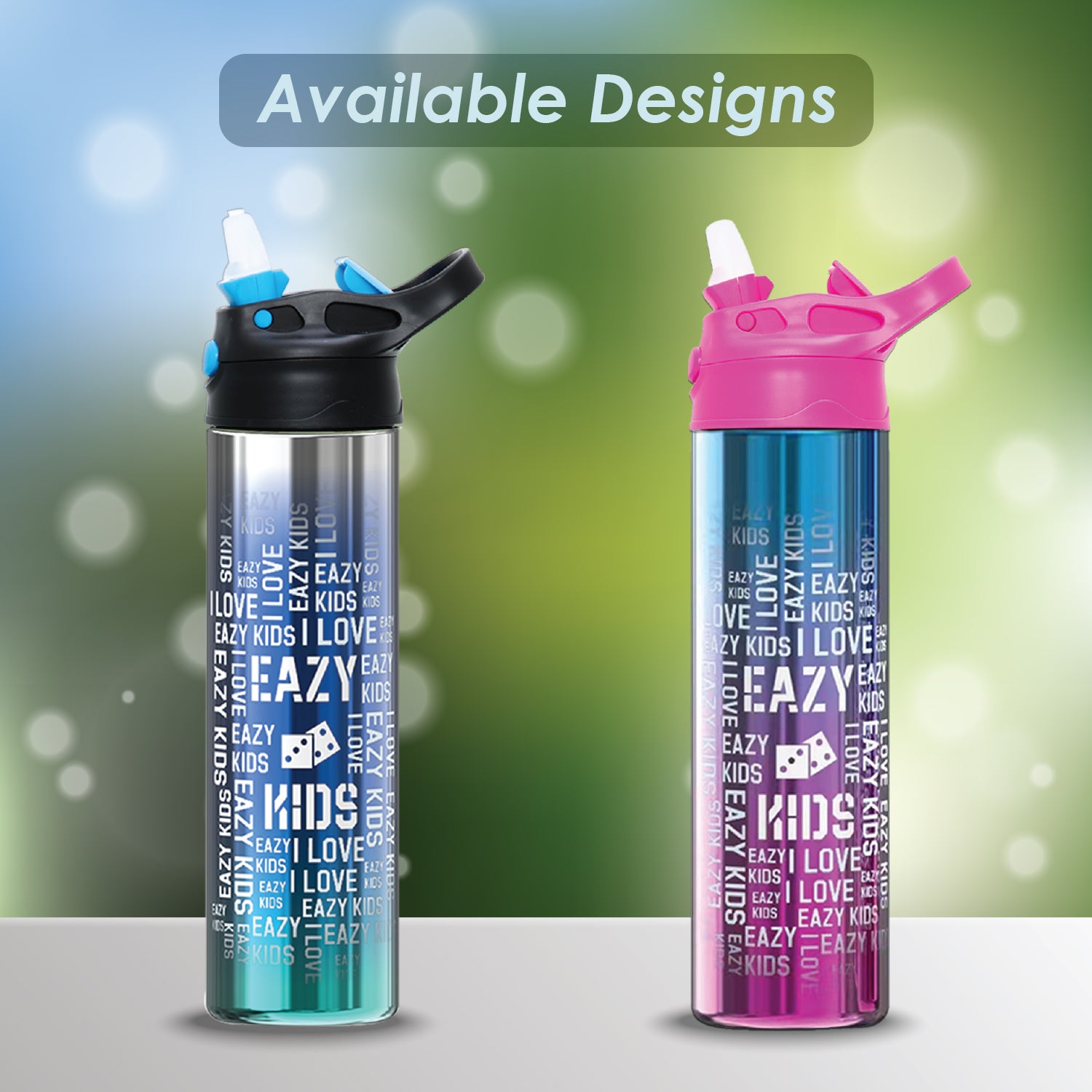 EAZY KIDS Double wall Stainless Steel Water Bottle - Blue (530ml)