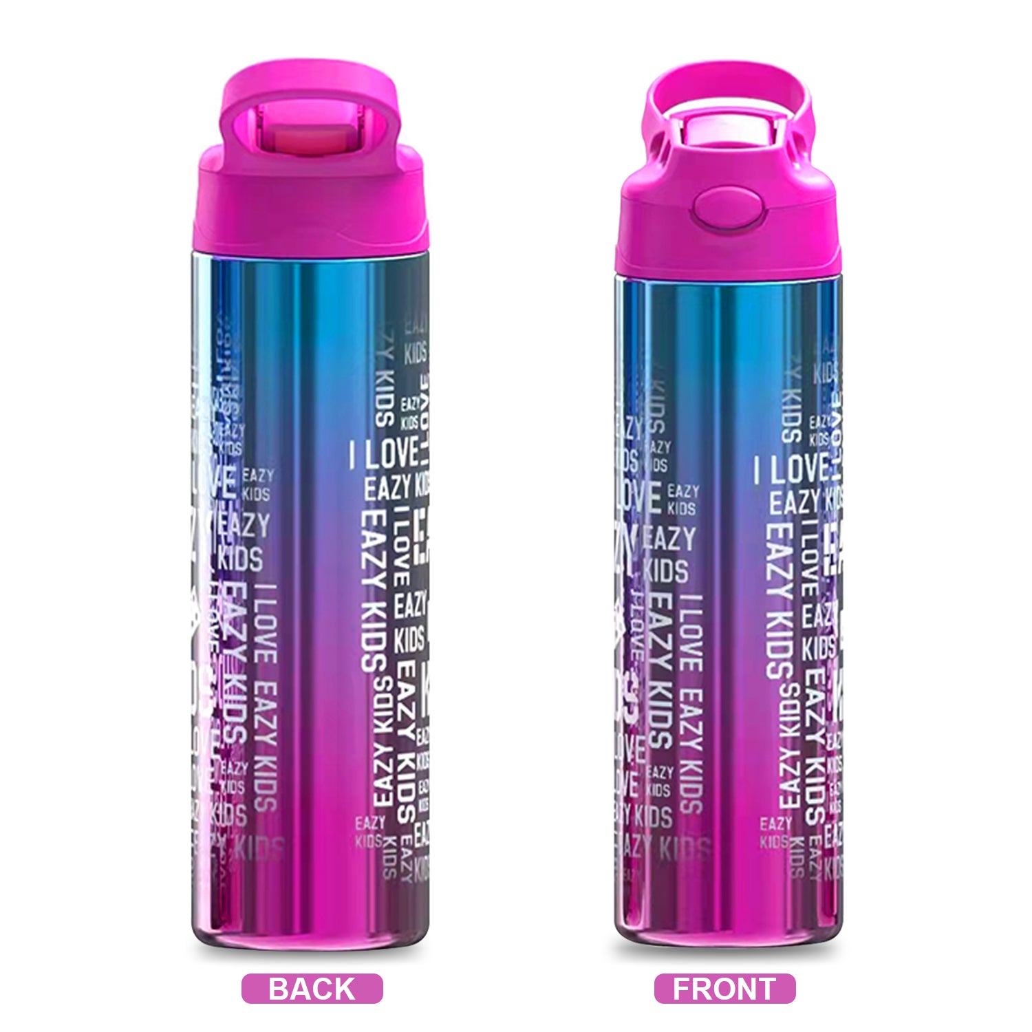 EAZY KIDS Double wall Stainless Steel Water Bottle - Pink(530ml)