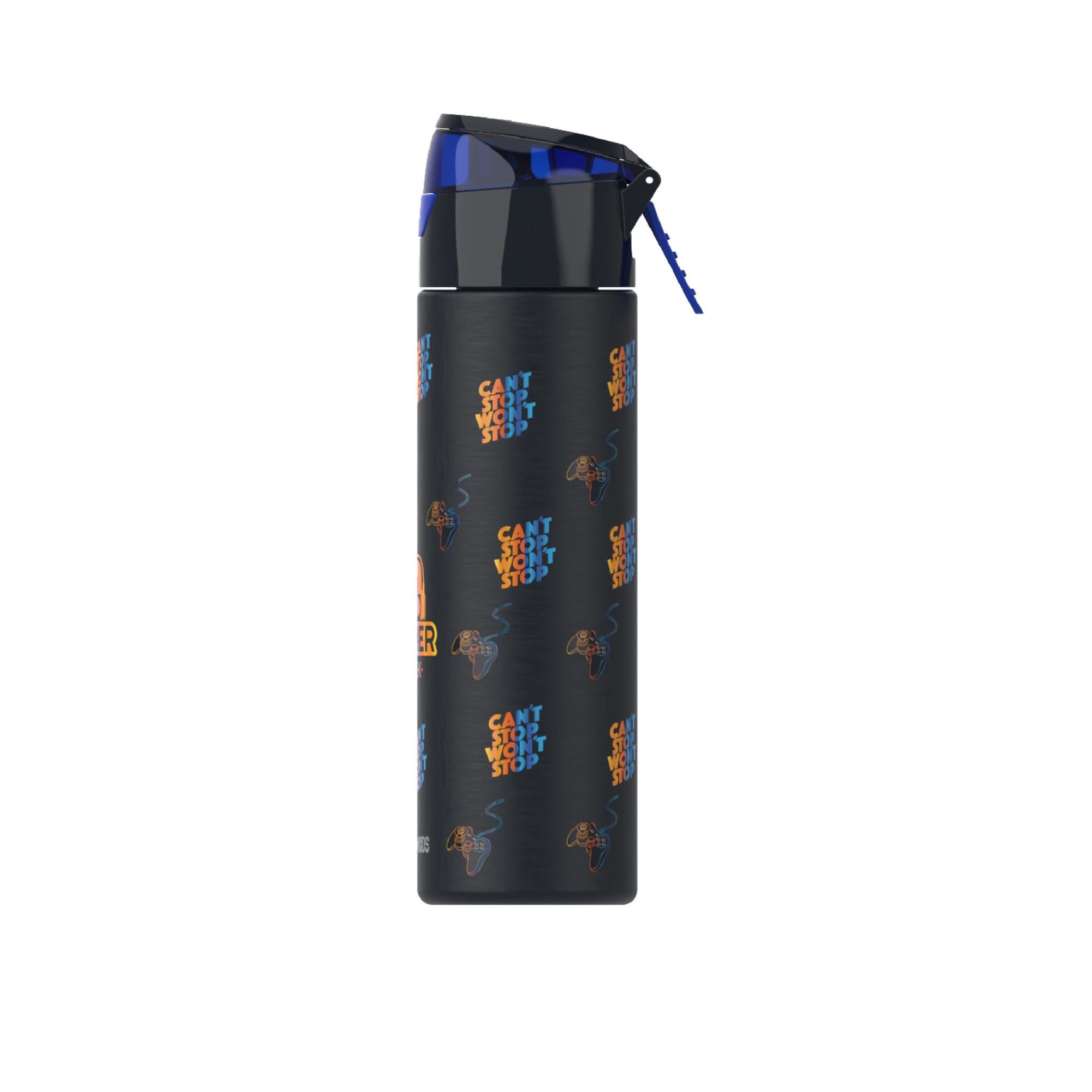 Eazy Kids - Insulated Stainless Steel Water Bottle w/Spray , Gamer 640ml Black